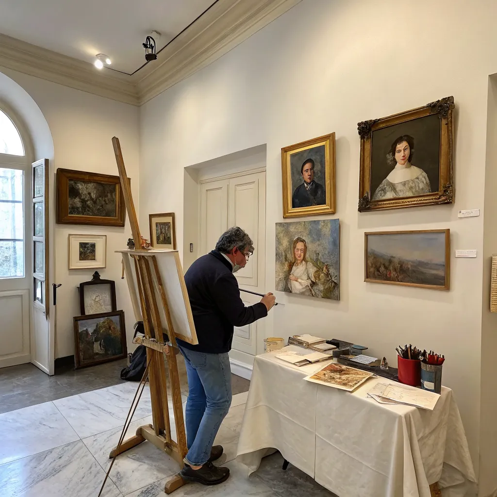 Classic portrait drawing studio